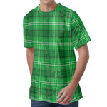 Saint Patrick's Day Tartan Print Men's Velvet T-Shirt