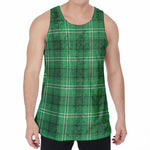 Saint Patrick's Day Tartan Print Men's Velvet Tank Top