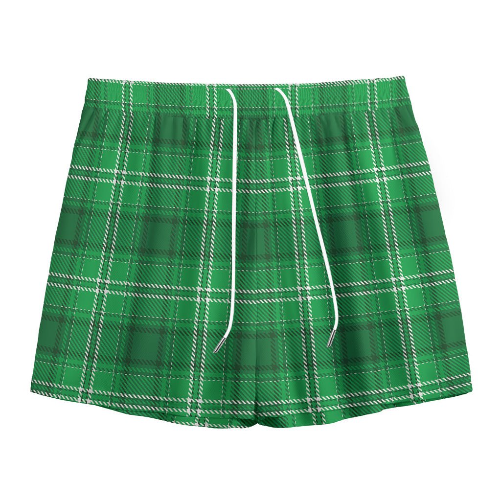 Saint Patrick's Day Tartan Print Mesh Shorts