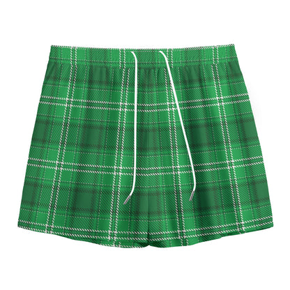 Saint Patrick's Day Tartan Print Mesh Shorts