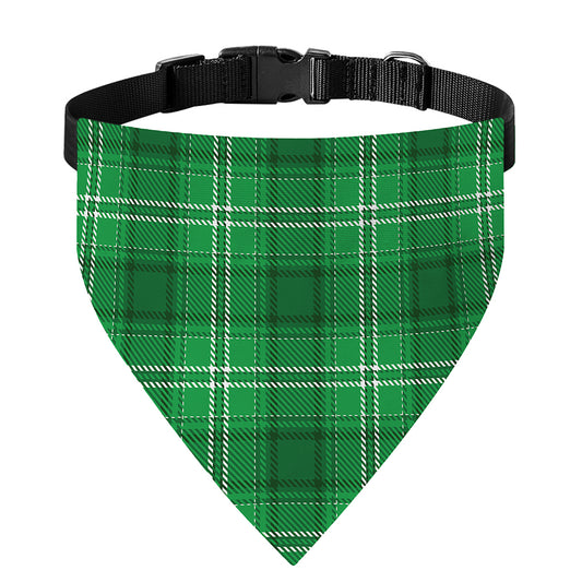 Saint Patrick's Day Tartan Print Over The Collar Dog Bandana