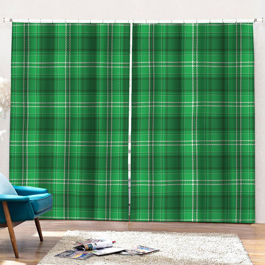 Saint Patrick's Day Tartan Print Pencil Pleat Curtains