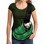 Saint Patrick's Day Tartan Print Pet Sling Carrier