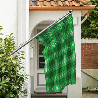 Saint Patrick's Day Tartan Print Polyester Flag