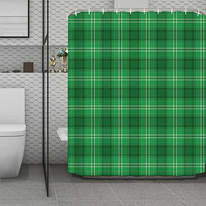 Saint Patrick's Day Tartan Print Polyester Shower Curtain
