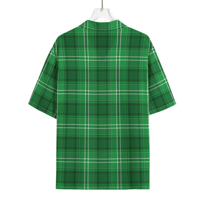 Saint Patrick's Day Tartan Print Rayon Hawaiian Shirt