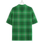 Saint Patrick's Day Tartan Print Rayon Hawaiian Shirt