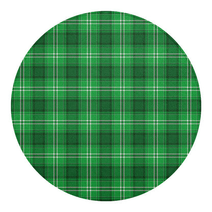 Saint Patrick's Day Tartan Print Round Blanket