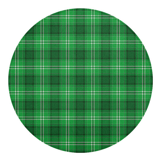 Saint Patrick's Day Tartan Print Round Blanket