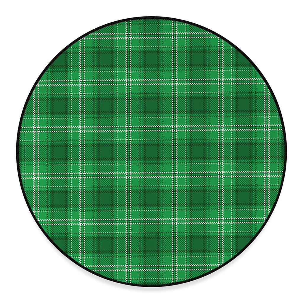 Saint Patrick's Day Tartan Print Round Floor Mat