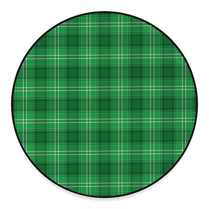 Saint Patrick's Day Tartan Print Round Floor Mat