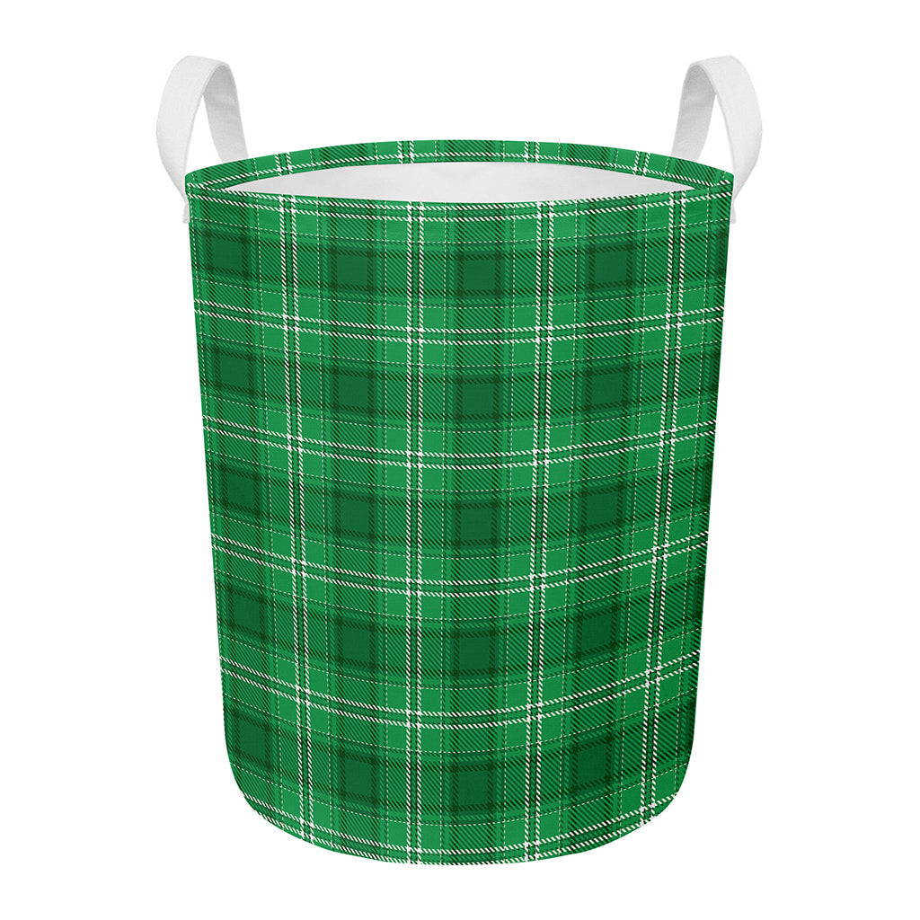 Saint Patrick's Day Tartan Print Round Laundry Basket