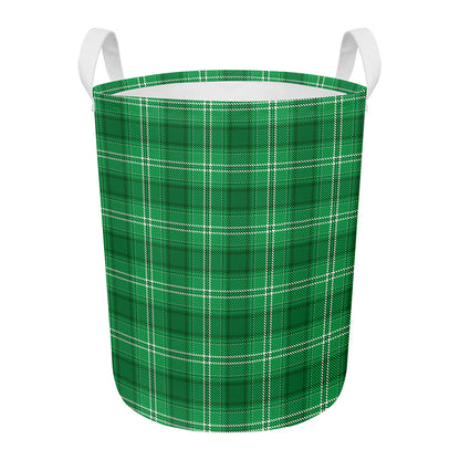 Saint Patrick's Day Tartan Print Round Laundry Basket