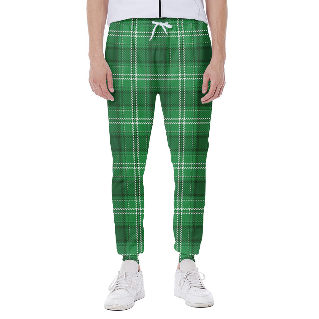 Saint Patrick's Day Tartan Print Scuba Joggers