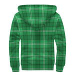 Saint Patrick's Day Tartan Print Sherpa Lined Zip Up Hoodie