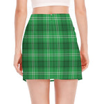 Saint Patrick's Day Tartan Print Side Slit Mini Skirt