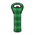 Saint Patrick's Day Tartan Print Single Neoprene Wine Tote