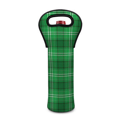Saint Patrick's Day Tartan Print Single Neoprene Wine Tote