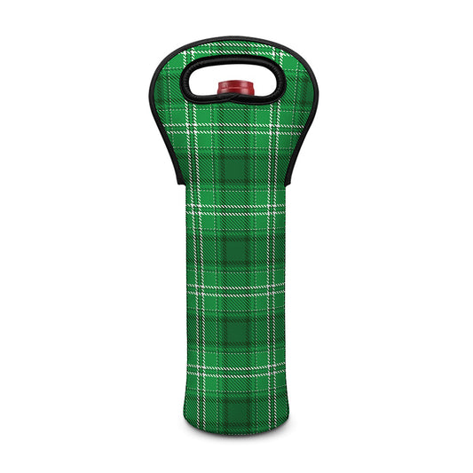 Saint Patrick's Day Tartan Print Single Neoprene Wine Tote