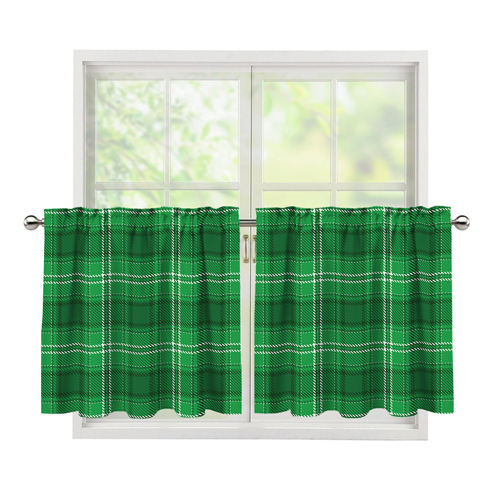 Saint Patrick's Day Tartan Print Tier Curtains