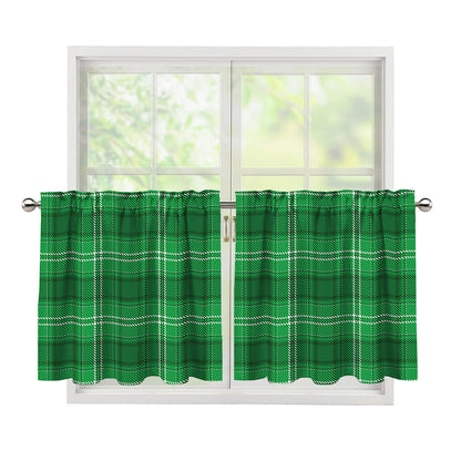 Saint Patrick's Day Tartan Print Tier Curtains