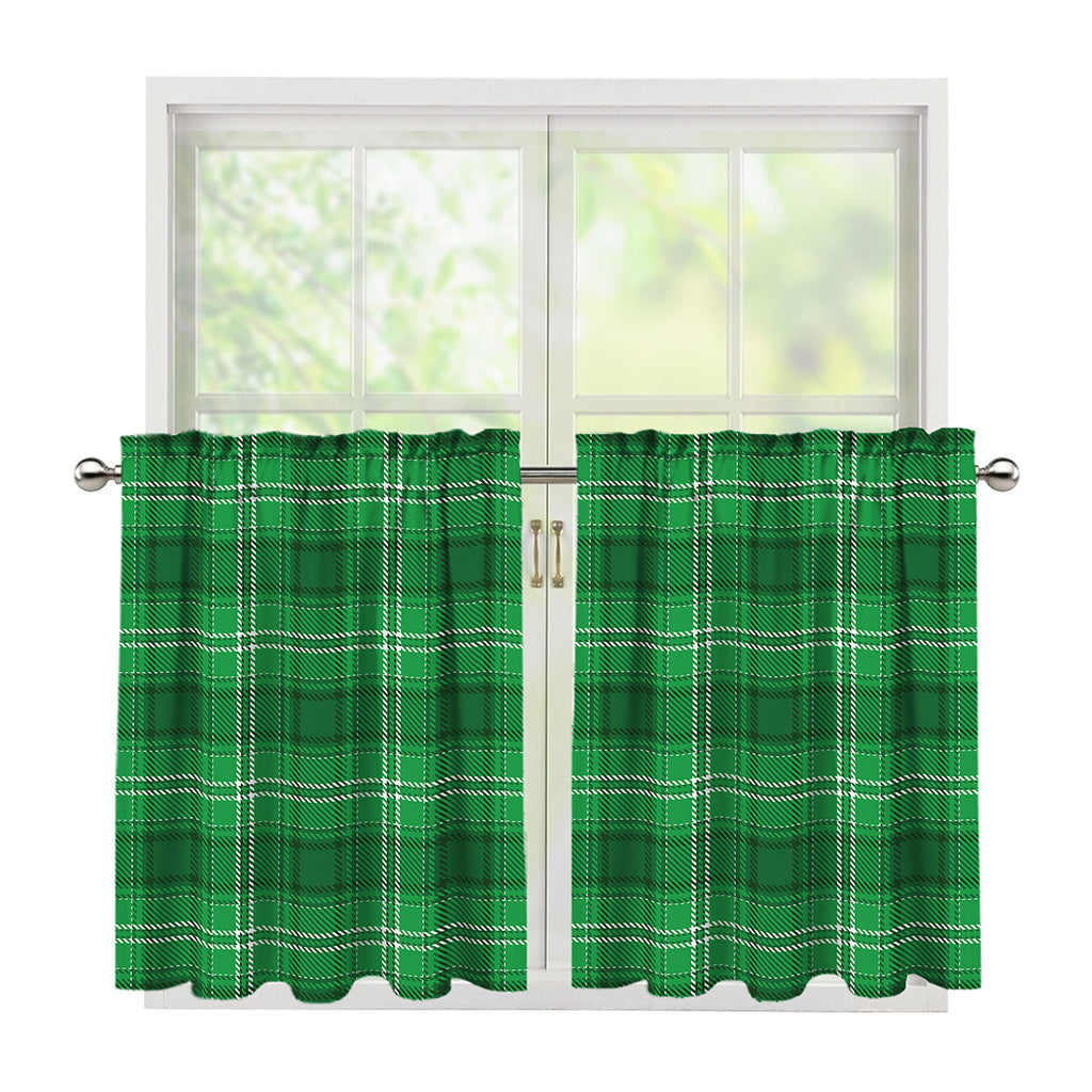 Saint Patrick's Day Tartan Print Tier Curtains