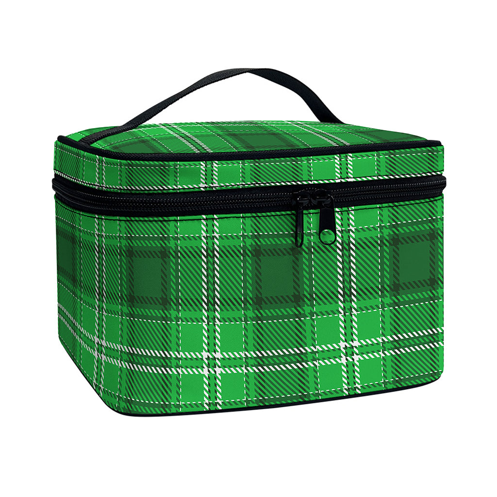 Saint Patrick's Day Tartan Print Travel Makeup Bag
