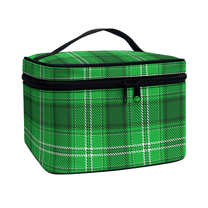 Saint Patrick's Day Tartan Print Travel Makeup Bag
