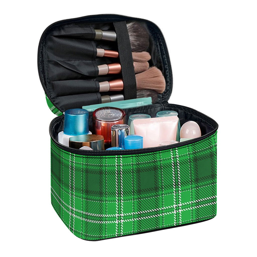 Saint Patrick's Day Tartan Print Travel Makeup Bag