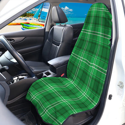 Saint Patrick's Day Tartan Print Waterproof Car Seat Cover