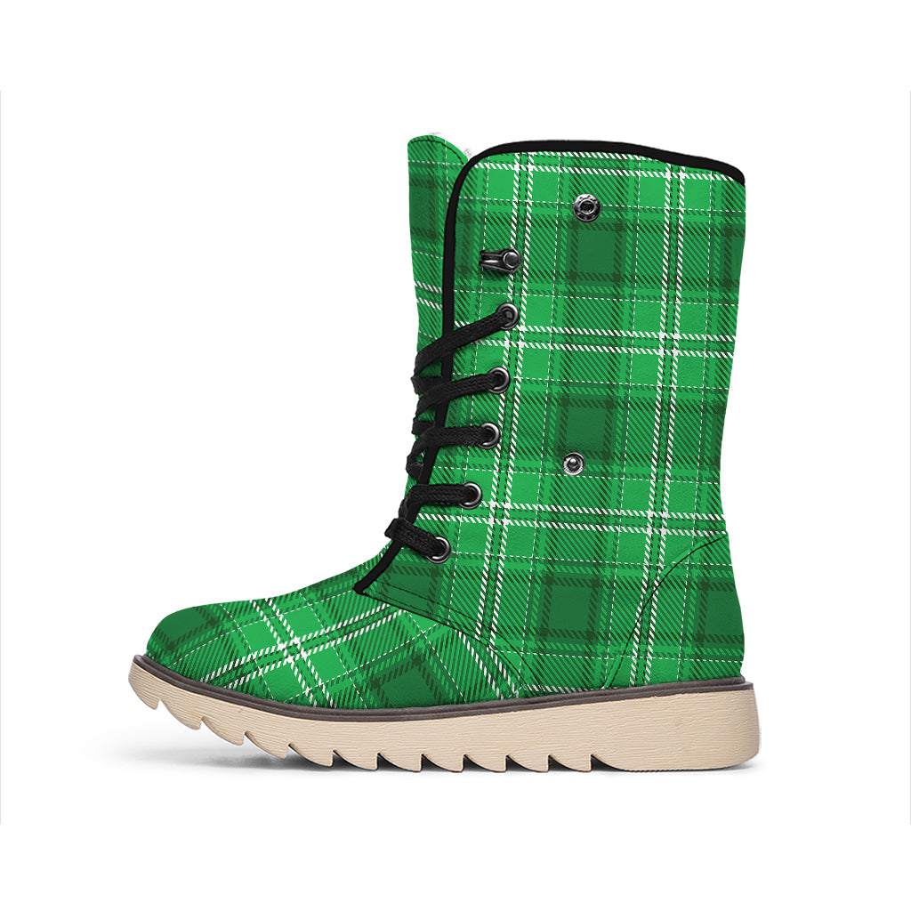 Saint Patrick's Day Tartan Print Winter Boots