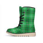 Saint Patrick's Day Tartan Print Winter Boots