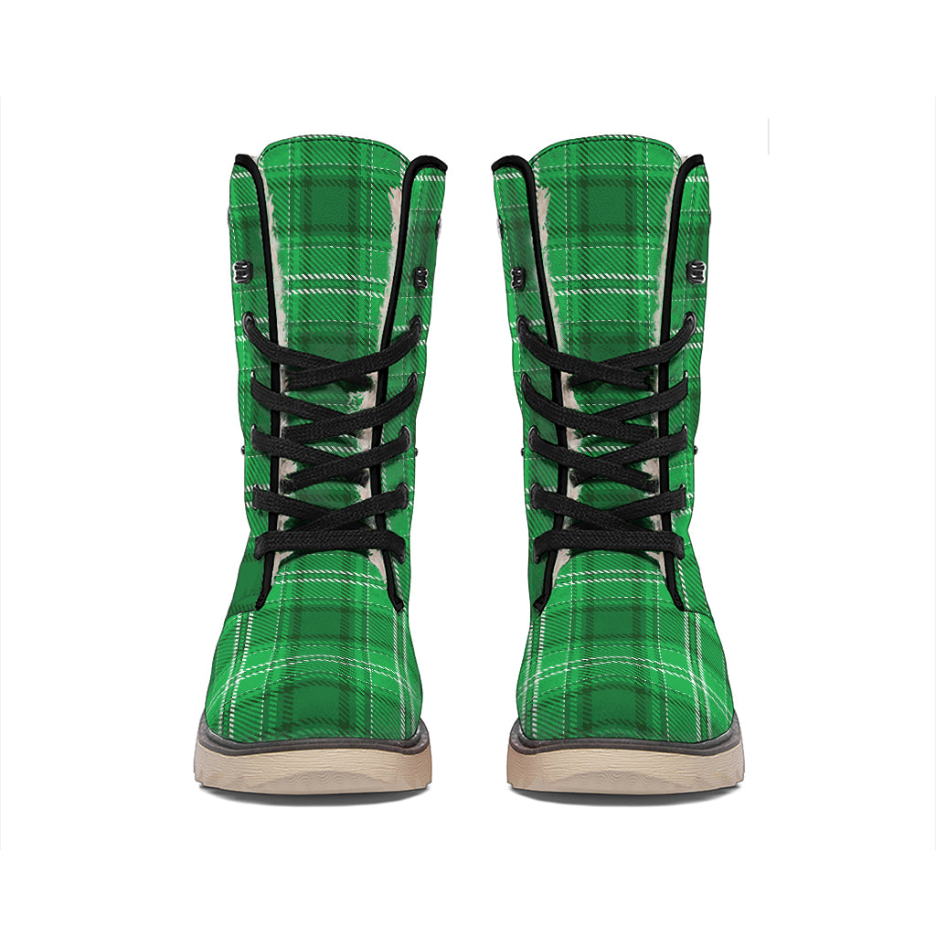 Saint Patrick's Day Tartan Print Winter Boots