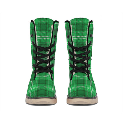 Saint Patrick's Day Tartan Print Winter Boots