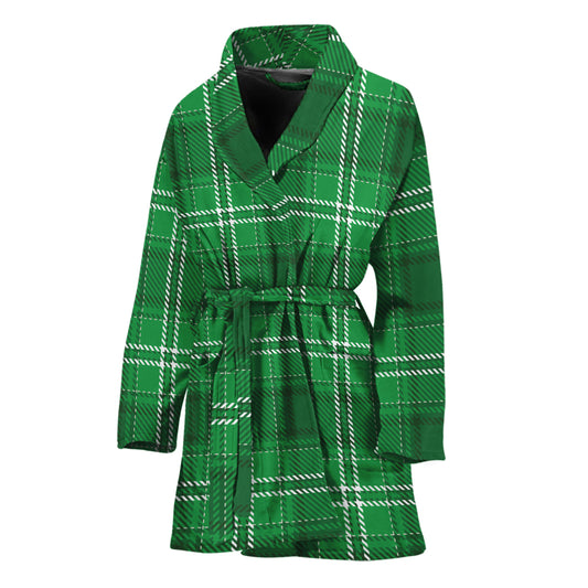 Saint Patrick's Day Tartan Print Women's Bathrobe