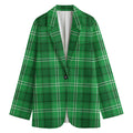 Saint Patrick's Day Tartan Print Women's Blazer