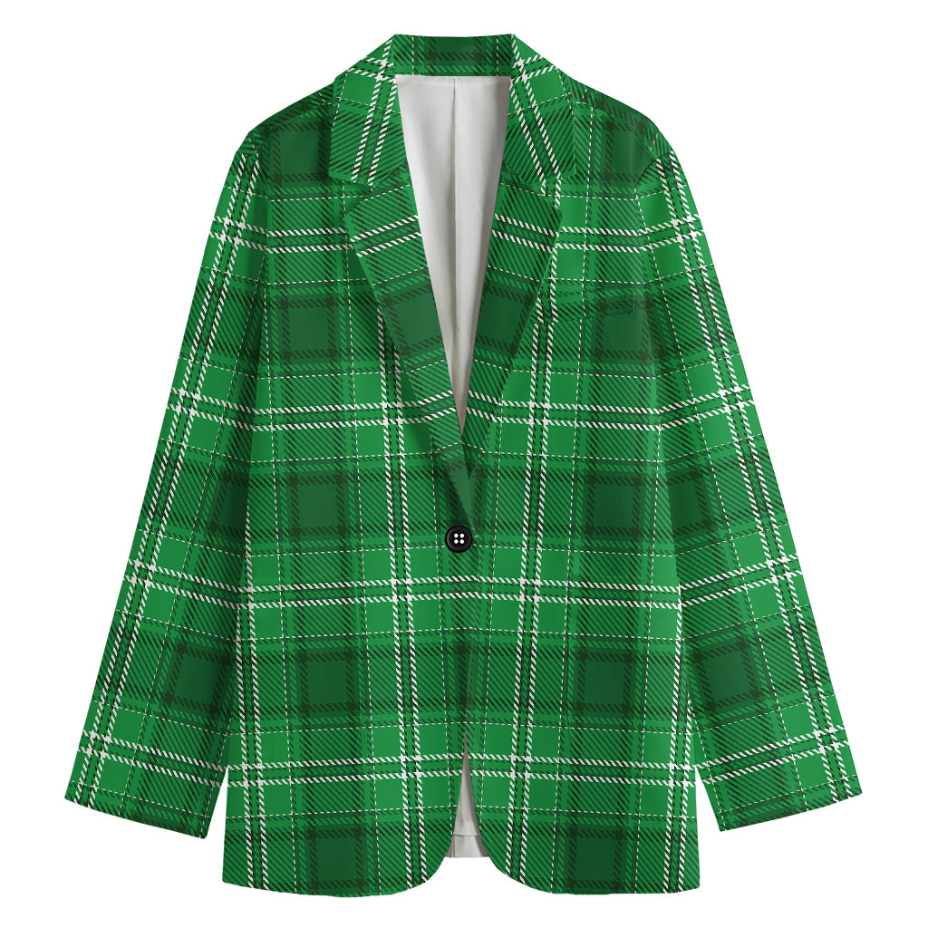 Saint Patrick's Day Tartan Print Women's Blazer