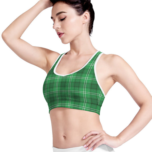 Saint Patrick's Day Tartan Print Women's Sports Bra