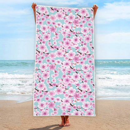 Sakura Cherry Blossom Pattern Print Beach Towel