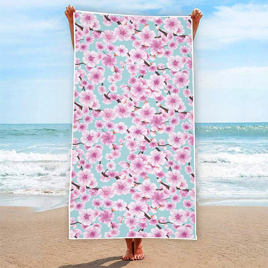 Sakura Cherry Blossom Pattern Print Beach Towel