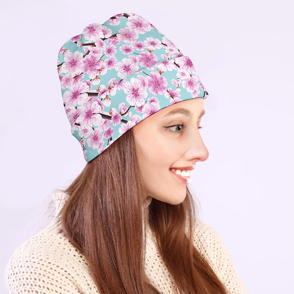 Sakura Cherry Blossom Pattern Print Beanie