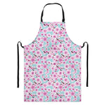 Sakura Cherry Blossom Pattern Print Bib Apron With Pocket