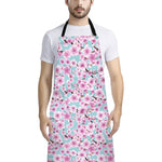 Sakura Cherry Blossom Pattern Print Bib Apron With Pocket