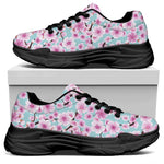 Sakura Cherry Blossom Pattern Print Black Chunky Shoes
