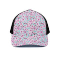 Sakura Cherry Blossom Pattern Print Black Mesh Trucker Hat