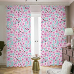 Sakura Cherry Blossom Pattern Print Blackout Pencil Pleat Curtains