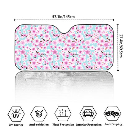 Sakura Cherry Blossom Pattern Print Car Windshield Sun Shade