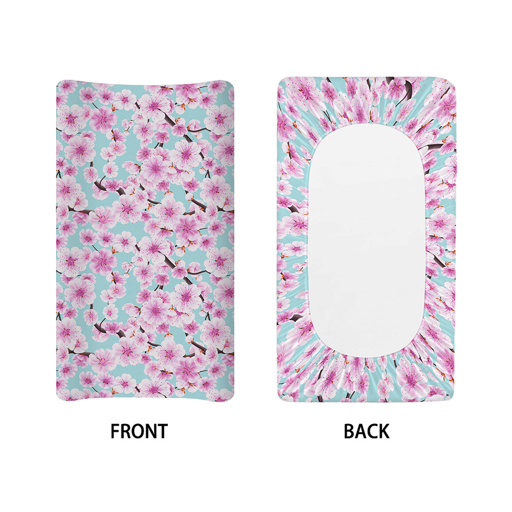 Sakura Cherry Blossom Pattern Print Changing Pad Cover