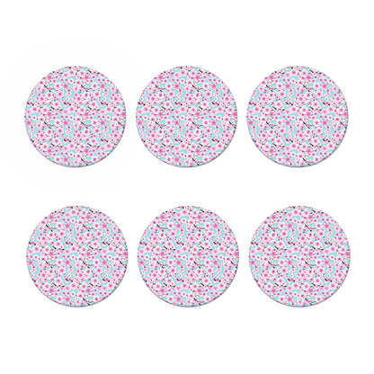 Sakura Cherry Blossom Pattern Print Coaster Set