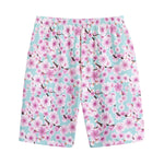 Sakura Cherry Blossom Pattern Print Cotton Shorts